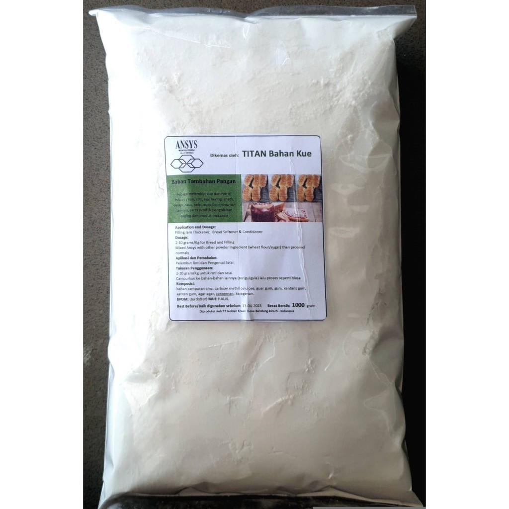 ANSYS Bahan Tambahan Untuk Pelembut Kue dan Roti Kemasan Repack 1000 Gram