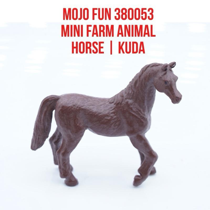 MOJO Fun 380053 Mini Farm Animal | Stallion Horse Kuda Jantan Equus Caballus  | Ukuran Kecil | Maina