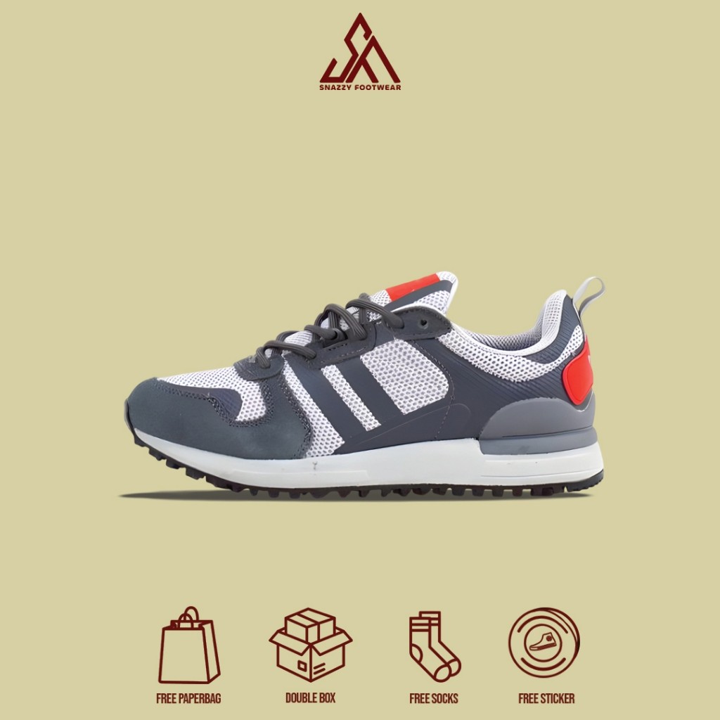 Sepatu Sneakers Adidas ZX 700 HD Grey White 100% Original Unisex