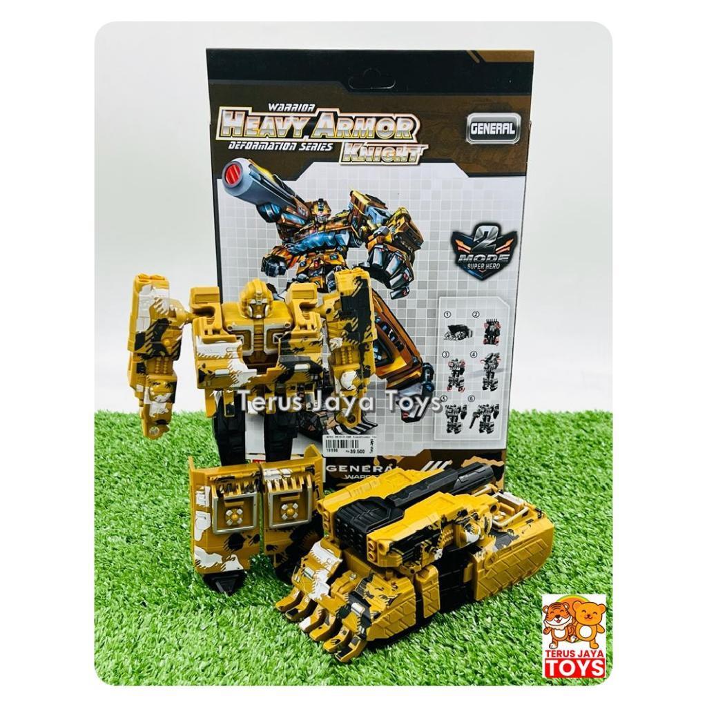 Mainan Robot Tank Transformer Deformation Series Warrior Heavy Armor Knight Robot jadi Mobil