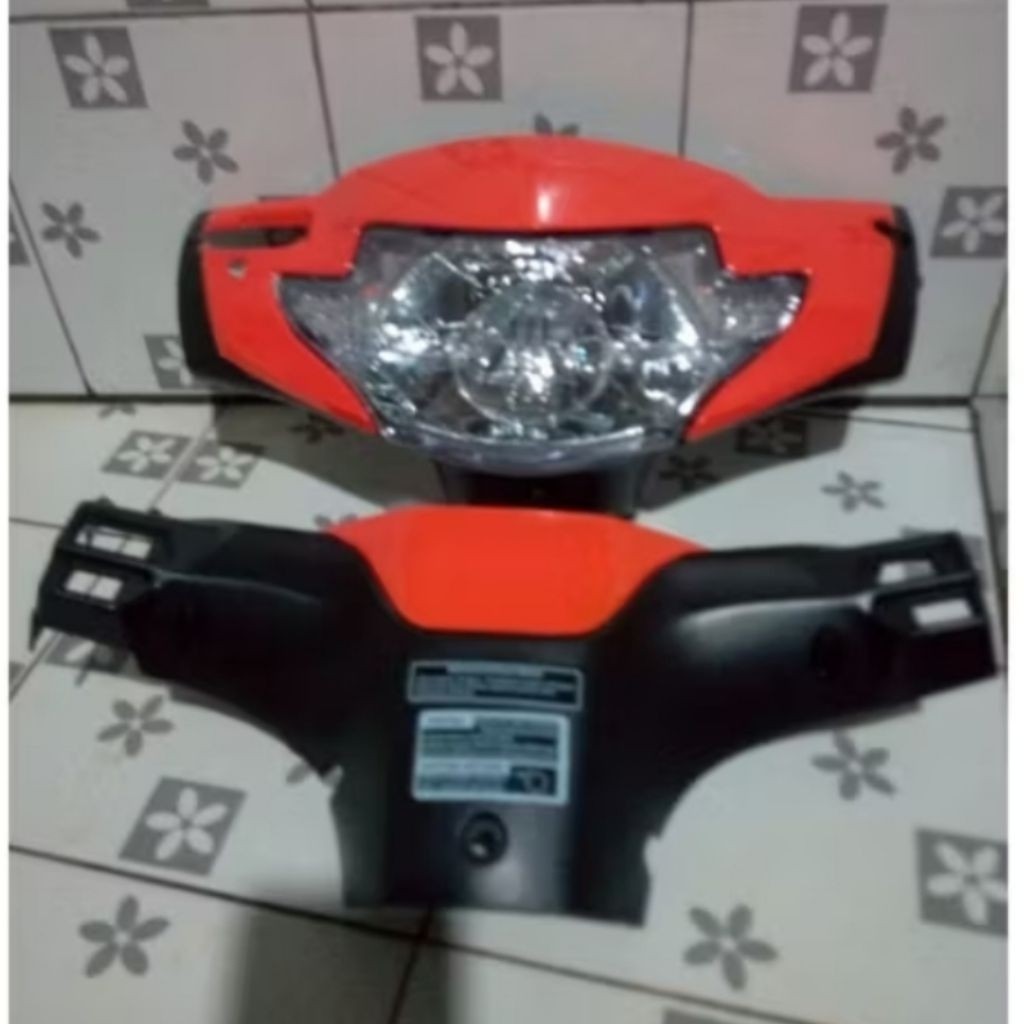 BATOK DEPAN BELAKANG PLUS REFLEKTOR HONDA SUPRA X 125 LAMA WARNA ORANGE
