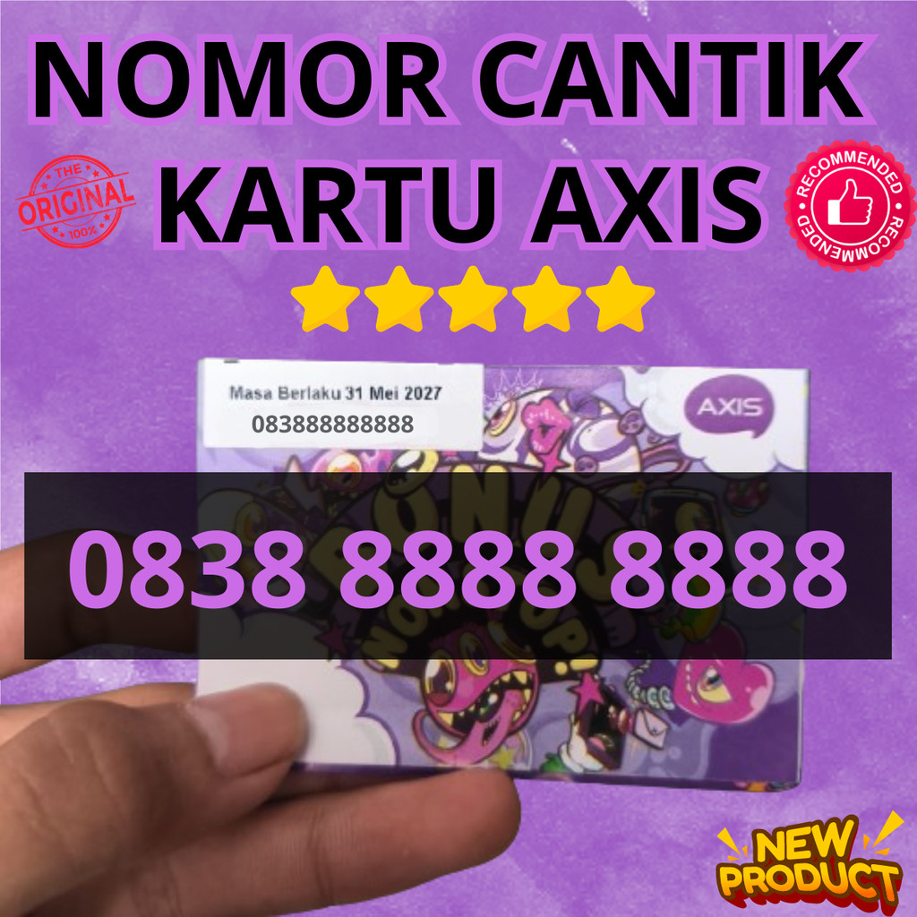 BISA COD  Nomor Cantik Kartu Perdana AXIS Siap Pakai 10 Digit Zona Indonesia