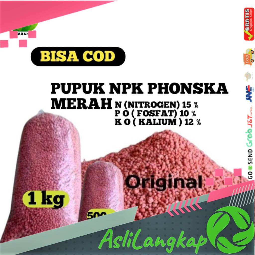 Pupuk NPK Phonska Kemasan 1 kg Original Phonska Merah Peyubur tanaman