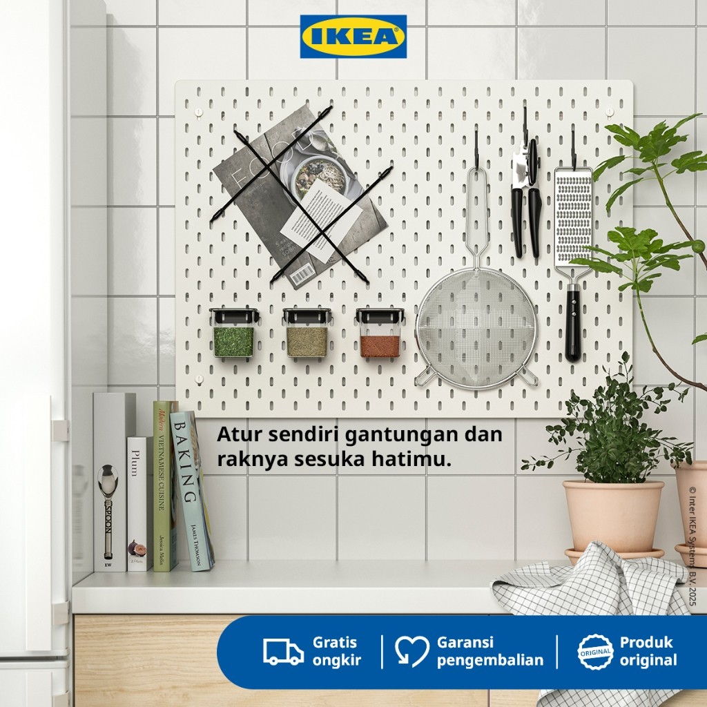 IKEA SKADIS Papan Berlubang Pegboard Putih 56x76 cm