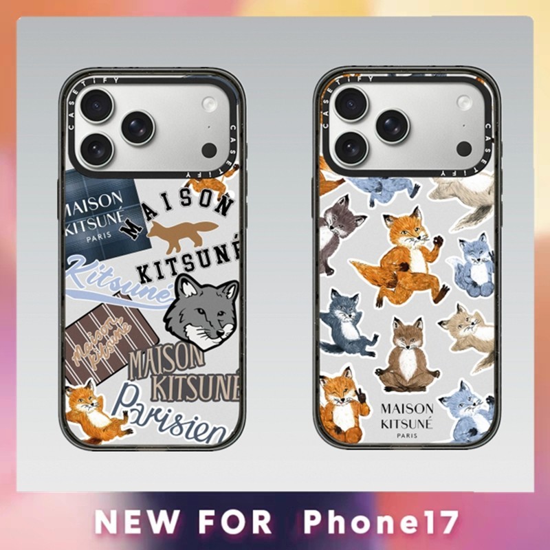 CASETIFY Maison Kitsune Fox Sticker Magnetic Case with Box for IPhone 17 17Pro Air 16 15 14 13 Plus 