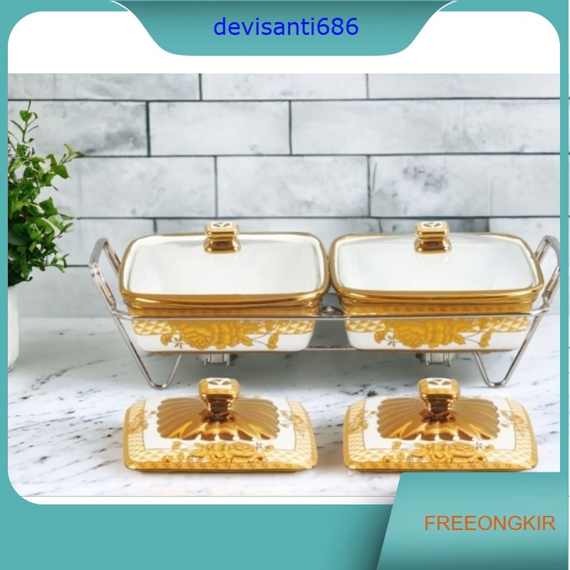 Prasmanan Vicenza Penghangat Makanan isi 2 Gemini HR43