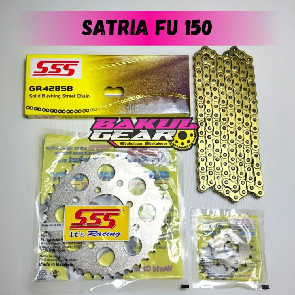 Gear Set SSS Satria Fu Barong Facelift Fu Fi Injeksi 150 Rantai SSS 428 415 ORIGINAL