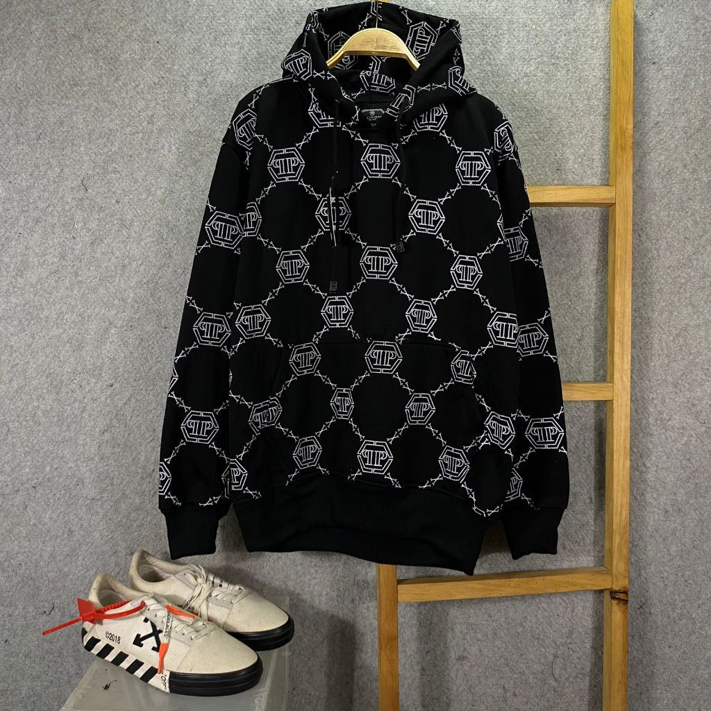 KEKERUN Jaket Hoodie Philipp Plein Fullprint Premium Fulltag