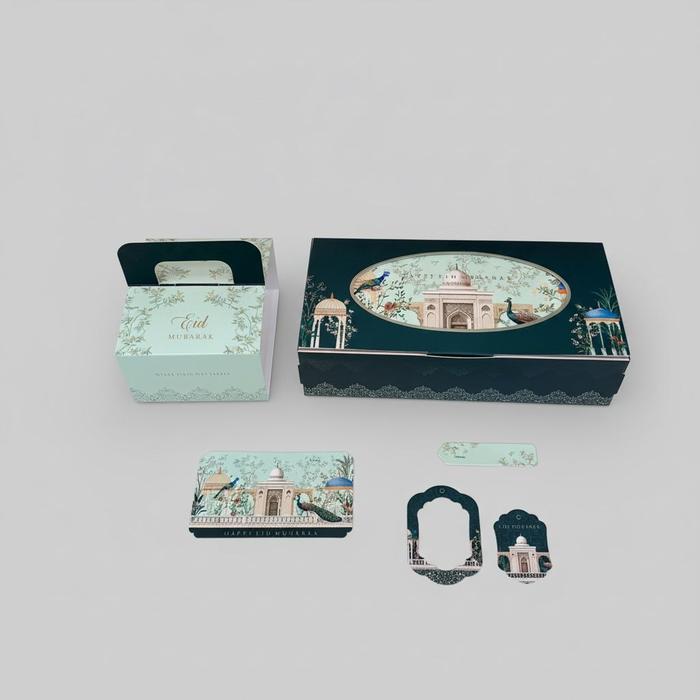 5 Set Box Noor 22x11.5x7cm 25x12.5x6cm Box Kotak Dus Idul Fitri Eid Ramadhan Hampers - Box Noor 25x1