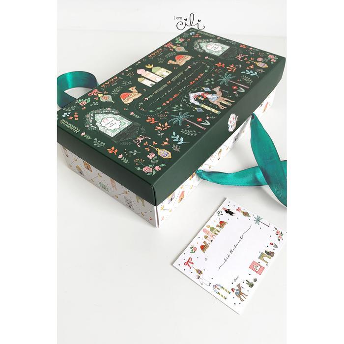 (BOX 24 x13.4 x 7.5cm LEBARAN)kotak 2 toples 112 / kue setengah loyang - BOX QAYLA