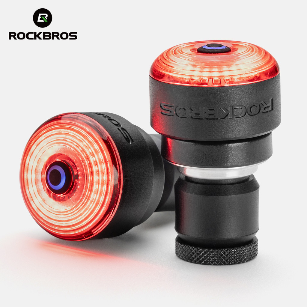 Lampu Belakang Sepeda ROCKBROS, Lampu Bar End IPX6, 5 Mode, Sensor Rem Cerdas, Lampu Keselamatan unt