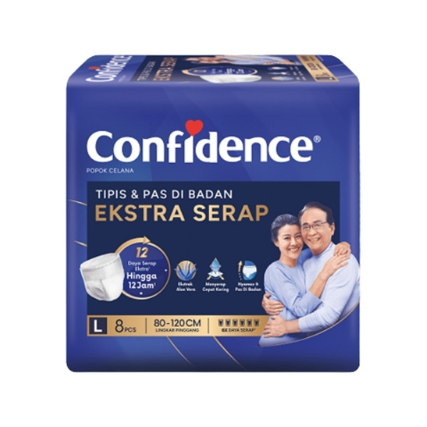 CONFIDENCE POPOK CELANA DEWASA EKSTRA SERAP L 8'S
