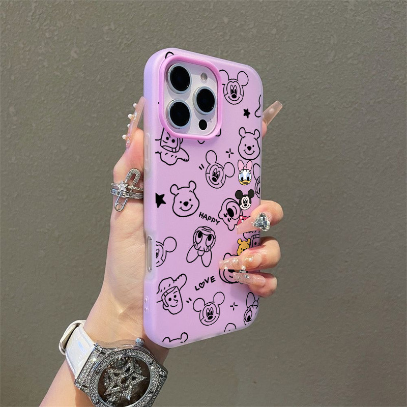 Case HP Untuk Redmi A3 15 14C 15C A5 9T 9A 9 Lucu Winnie Pooh Mickey Permen Warna Baru 2 in 1 Soft C