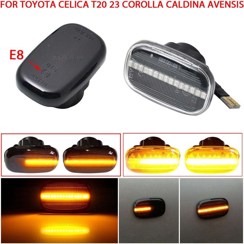 2pcs Dynamic Led Side Marker Flowing Turn Signal Light Panel Lamp for Toyota Corolla E10/E11/E12 Yar