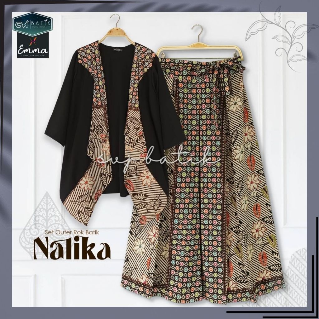 Set Batik Wanita Aesthetic Outer dan Rok Terbaru Motif Batik Eksklusif Ori Brand SVJ Batik Solo/Terb