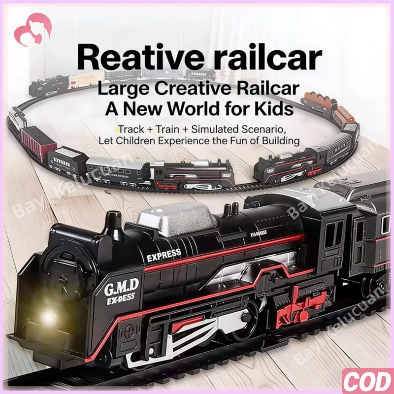 Set Mainan Rel Kereta Mini Listrik Kereta Mini Listrik Rel Mainan Kereta Barang Mainan Laki-laki Mai