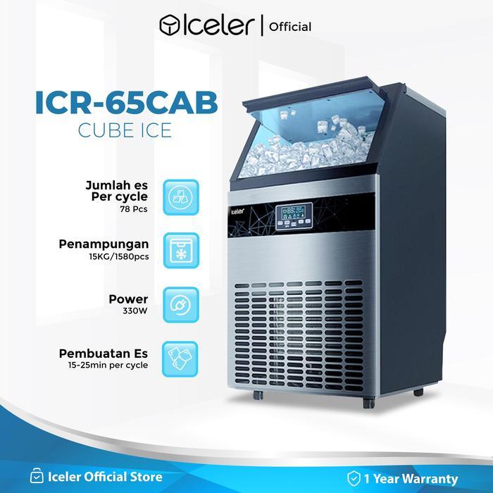Mesin Es Batu Kristal Iceler Ice Maker 65kg/24Jam untuk Cafe Restoran Cube Ice Maker - Cube Ice 65KG