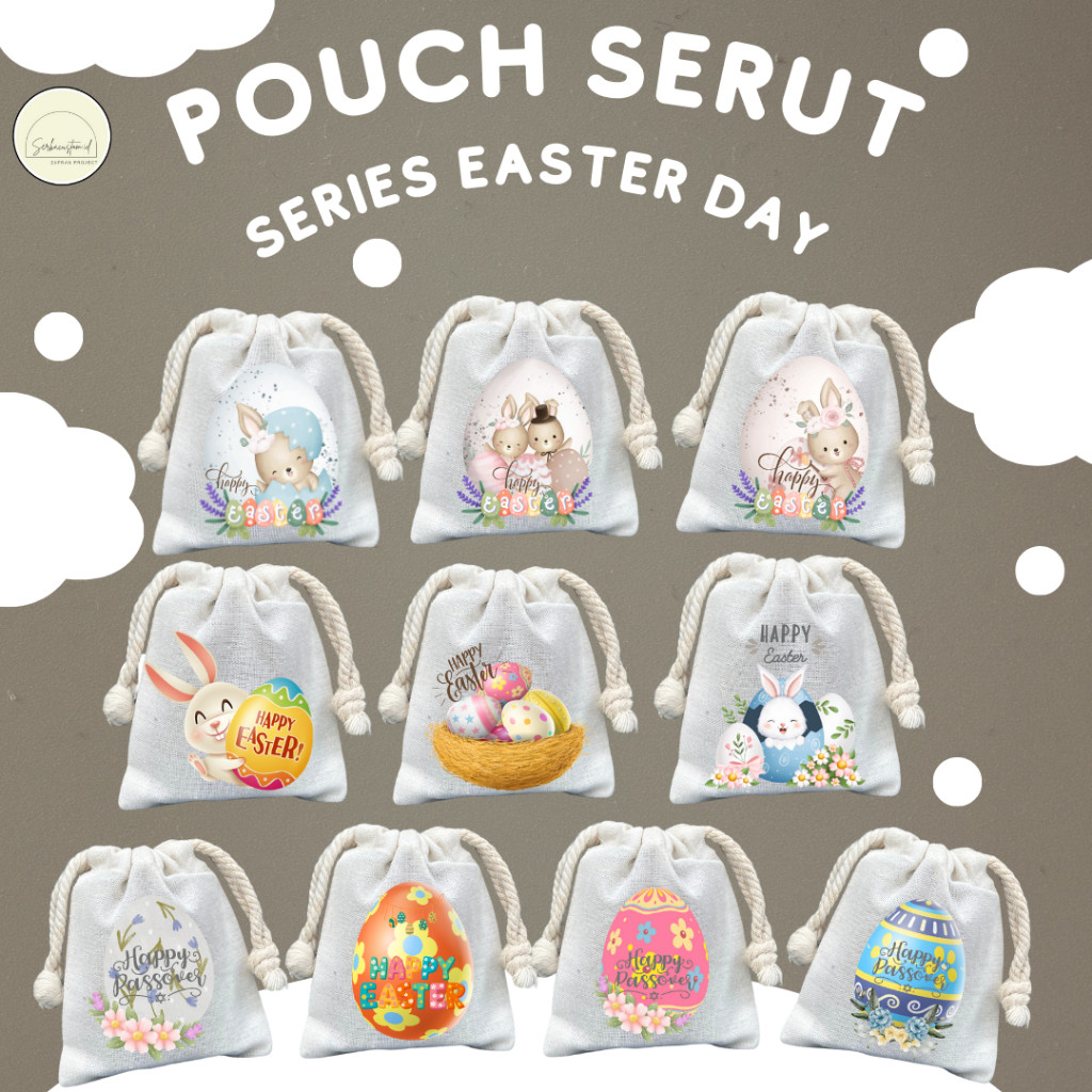 [TERMURAH] ISI 10 PCS POUCH SERUT PASKAH TAS TELUR EASTER DAY PASSOVER SOUVERNIR HARI PASKAH COD