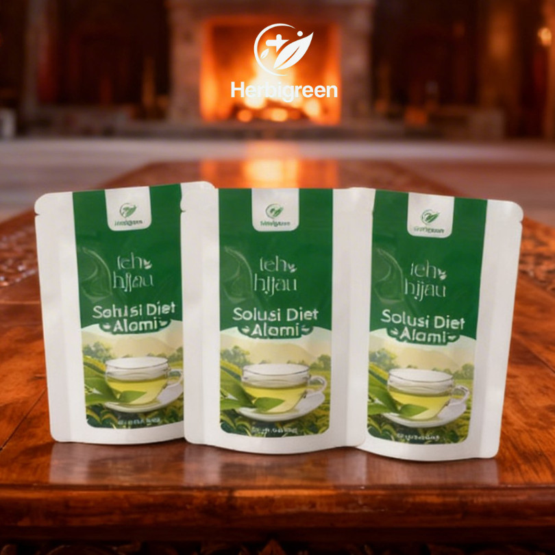 TEH HIJAU HERBIGREEN PAKET Teh Langsing 3 PCS Penurun Berat Badan BPOM Premium Slimming Tea Organik 