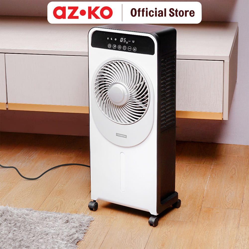 AZKO Krisbow 1.5 ltr Kipas Angin Uap Dengan Remote - Putih Standing Misty Fan Kipas Air Semprot Kabu