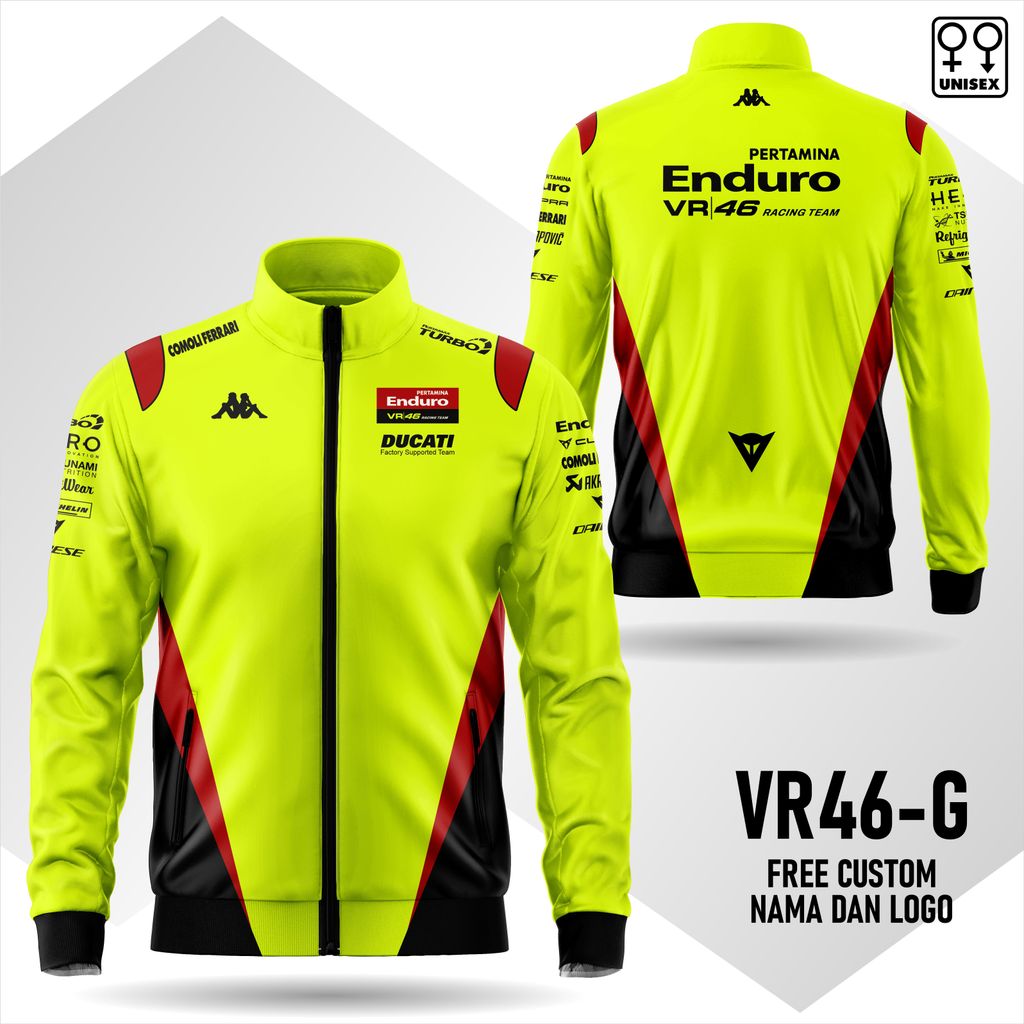 Jaket Tracktop Crew Motogp Pertamina Enduro VR46 Ducati Racing Team Terbaru 2026 VR46-G