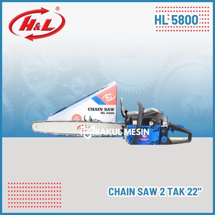 H&L HL 5800 + LASER BAR Mesin gergaji HL5800 kayu Chain Saw 22inch