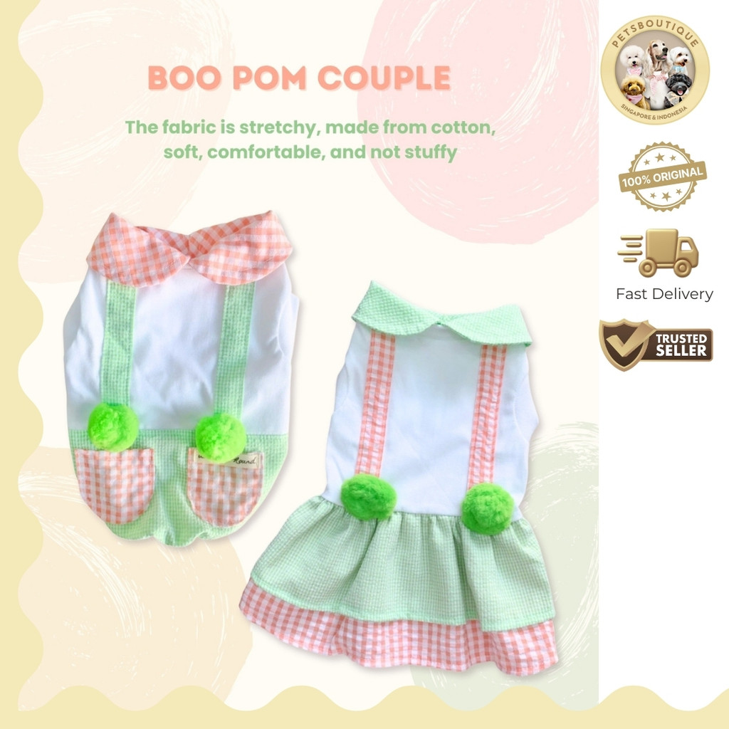 Anima Go Round - Boo Pom Dress - Baju Import Anjing Kucing - Accessories Hewan
