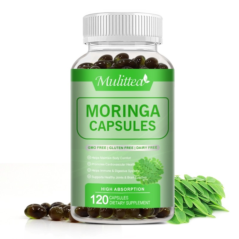 Mulittea Moringa Capsules Moringa Leaf Support Energy Metabolism Immune Health Herbal Supplement