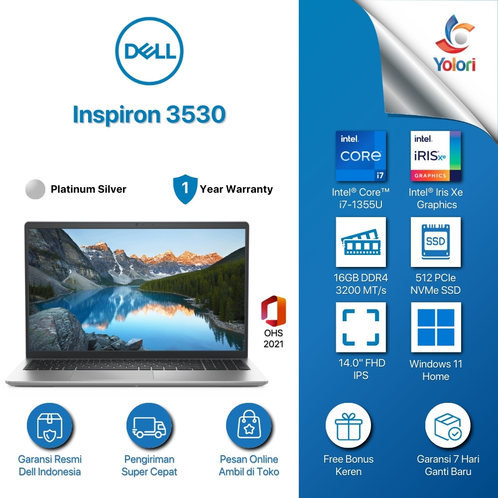 Dell Inspiron 3530 i7-1355U 16GB 512GB UMA Windows 11 OHS