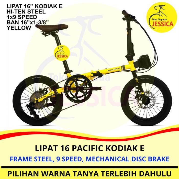 Sepeda Lipat 16 Pacific Kodiak E - Kuning, Tidak Dirakit