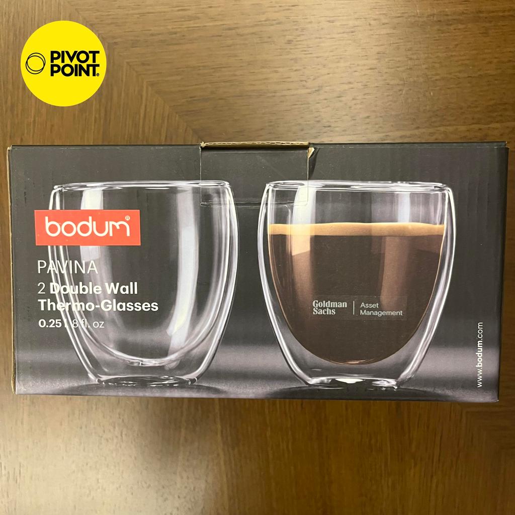 Bodum Pavina Set of 2 Double Wall Glass 4558-10 250ml Gelas 0.25L Limited Edition Goldman Sachs
