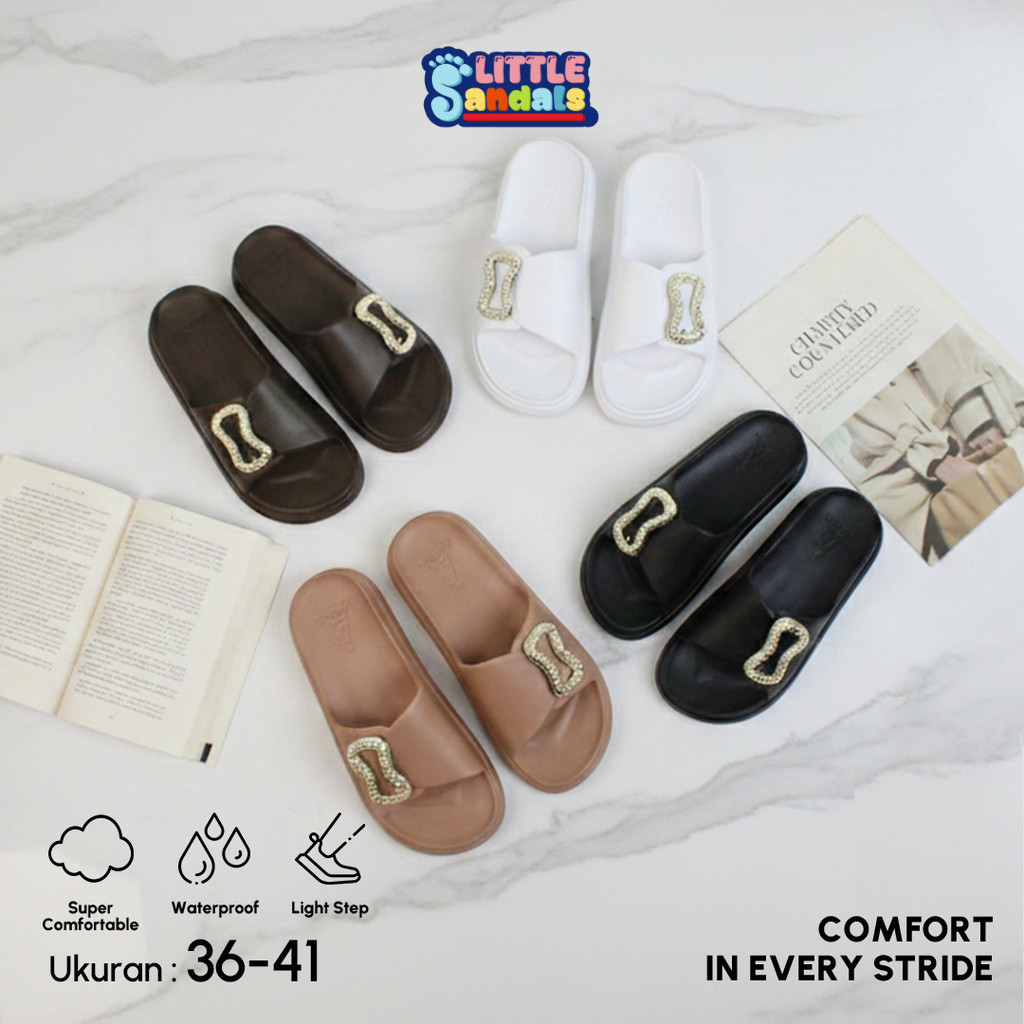 Sandal Polos Wanita Karet Jelly Slipper Casual Nyaman untuk Harian 851-A
