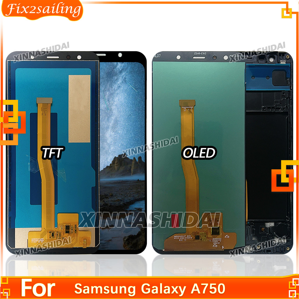 OLED/TFT LCD splay For Samsung Galaxy A7 2018 A750 SM-A750F A750FN A750G Lcd Tou Screen gitizer Asse