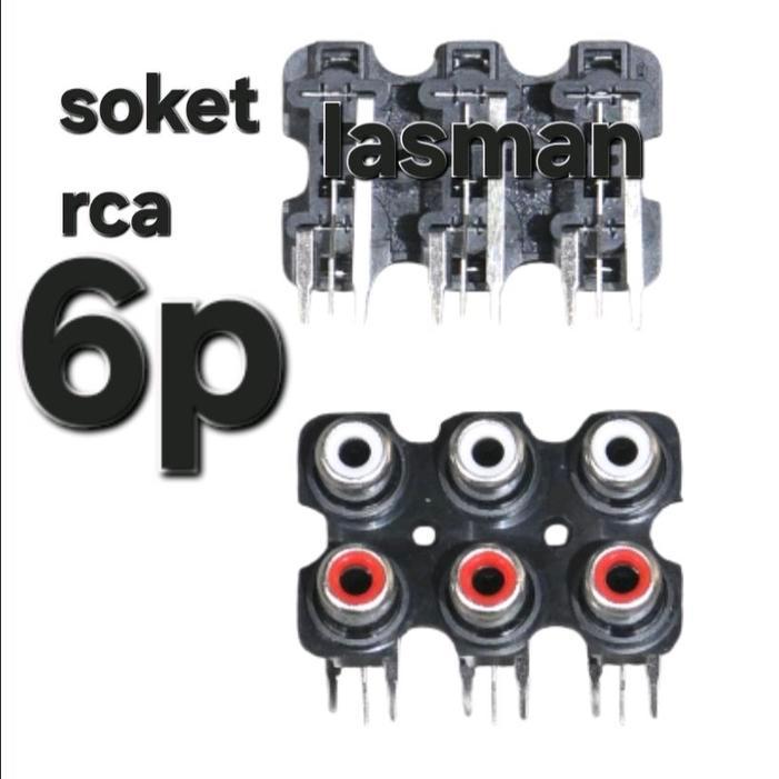 ( SOKET RCA 6P ) Konektor Soket socket Jack RCA Wanita Konsentris 6 Audio Video AV tancap pcb female