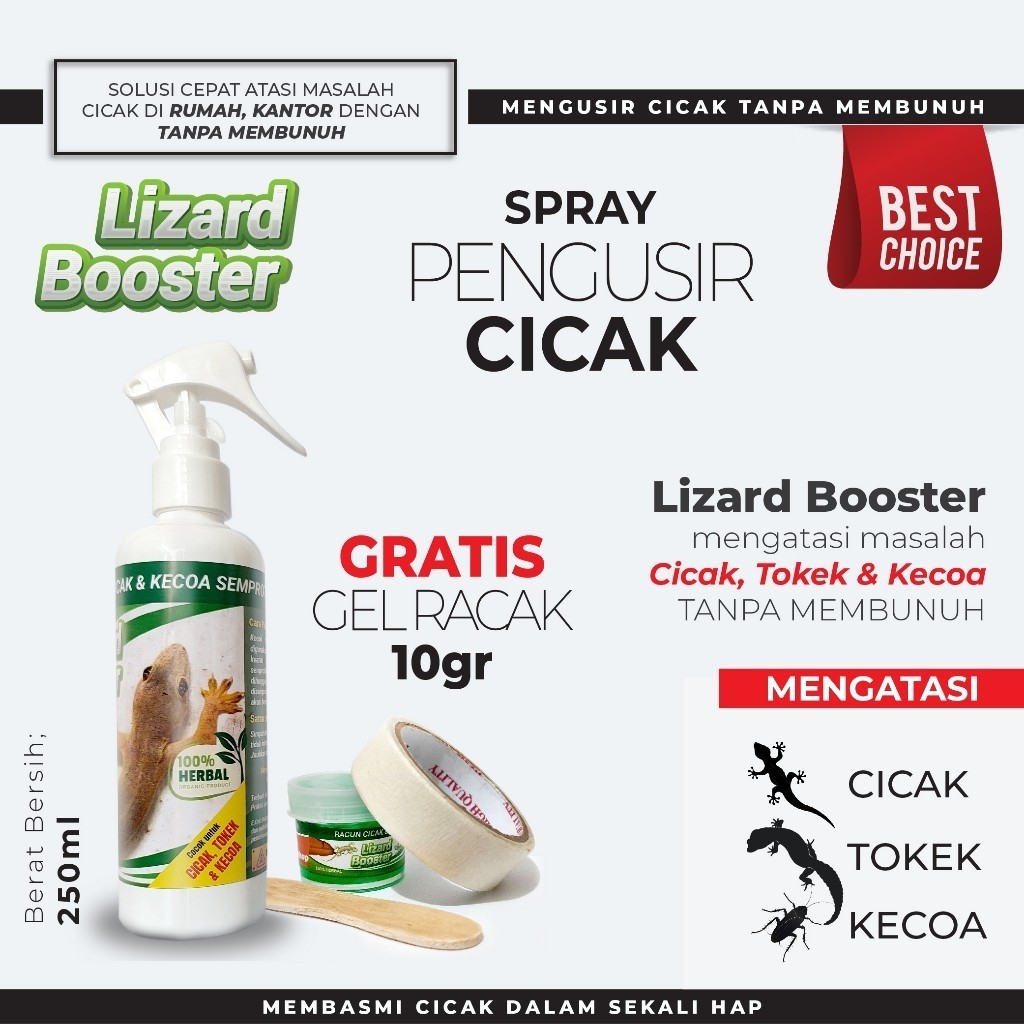 Wisma Mulia - Lizard Booster Semprotan Pengusir Cicak dan Kecoa Aman tanpa membunuh Harum Ramah Ling