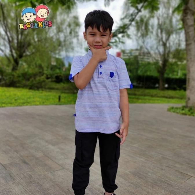 KOKO KAOS ANAK RAGGAKIDS BISA COUPLE DGN AYAH - Biru Muda, S
