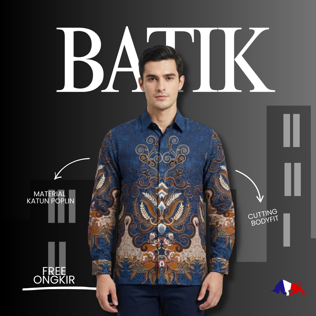 RICARDO Collection kemeja batik pria lengan panjang