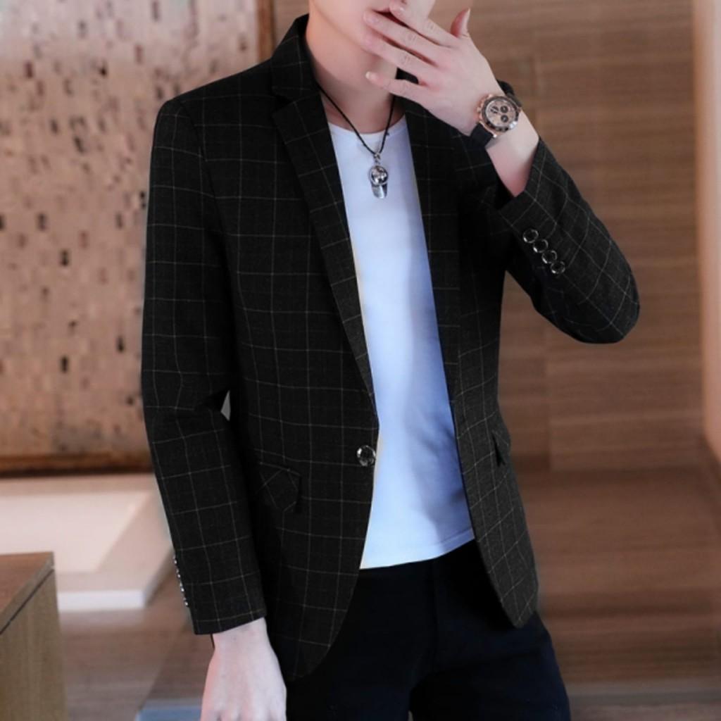 Jas Blazer Tartan Pria Formal SlimFit / Blazer Pria Kotak-kotak Longsleeve ORIGINAL