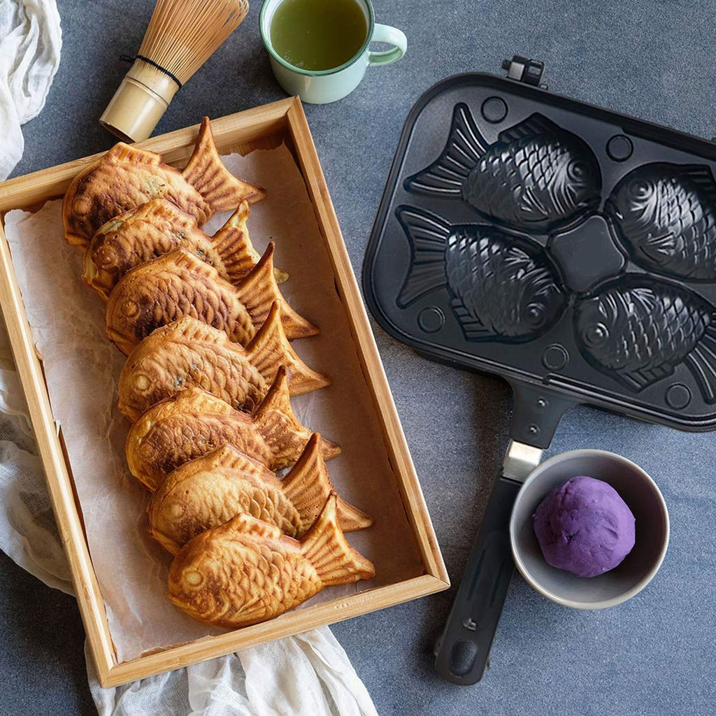 Taiyaki Cooking Bakeware Taiyaki Fish Shape Cake Maker Non Stick Taiyaki Double Baking Pan Waffle Ba