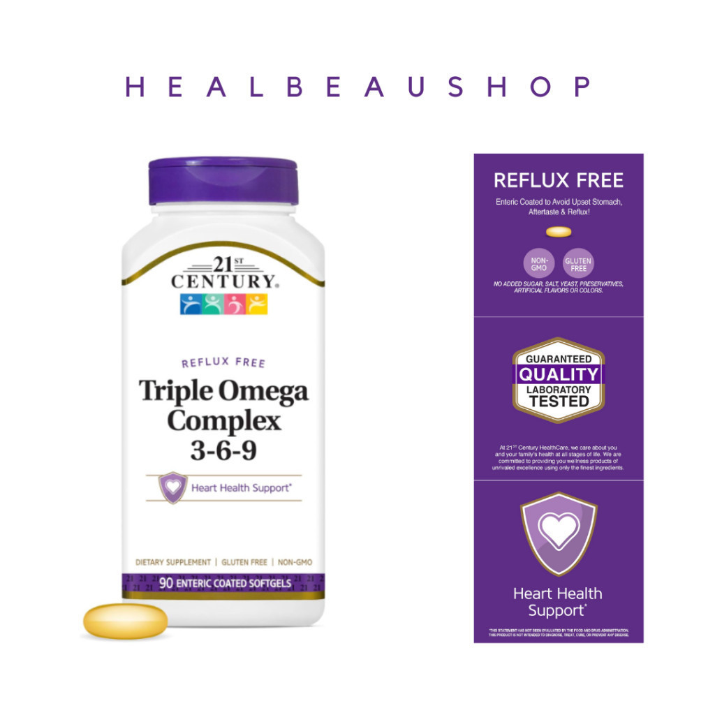 21st Century Triple Omega 3 6 9 1875mg 90cap Stroke Jantung Ori USA
