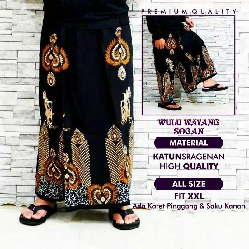 SALE CELANA SARUNG BATIK MOTIF ETNIK WULU WAYANG SRAGENAN NEW