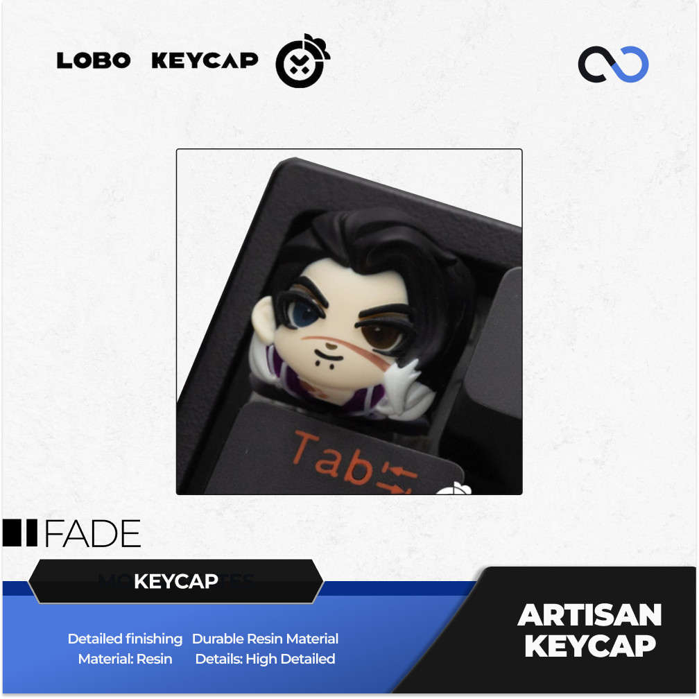 Lobo Fade Valorant Agent Theme Artisan Keycaps Resin Keycap