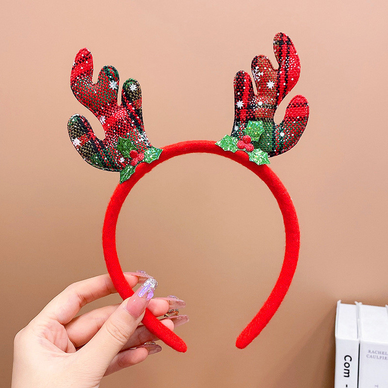 COD Bando Rambut Tanduk Rusa Manusia Salju Ornamen Rambut Pesta Anak Party Bando Rambut Natal