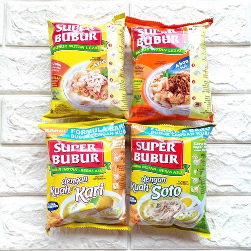 SUPER BUBUR RENCENG 5 PCS TIM INSTAN BURYAM 45 GRAM RASA AYAM ABON SAPI KUAH SOTO KUAH KARI EXTRA KE