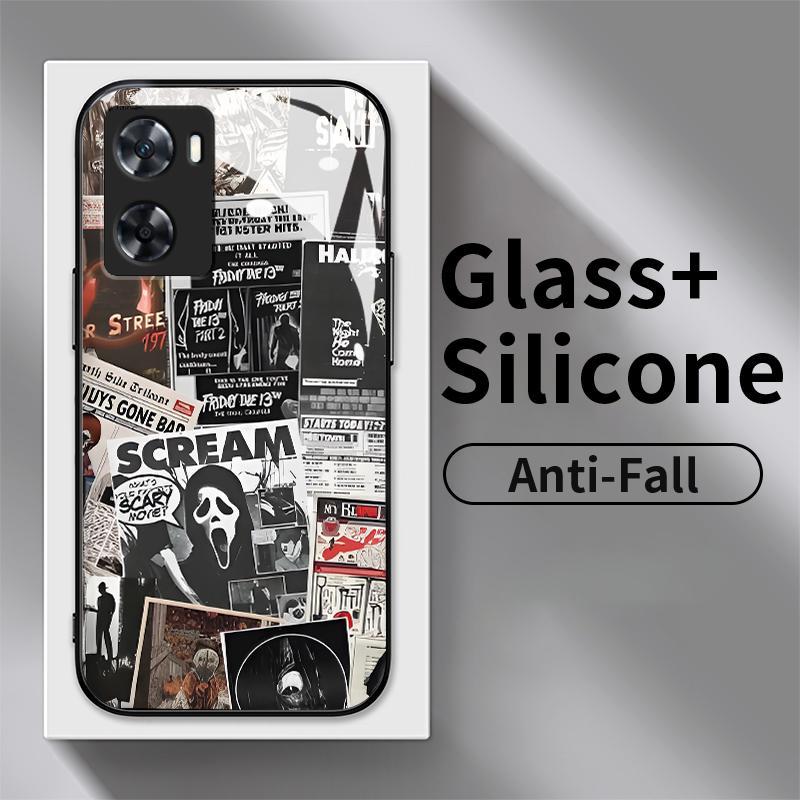 Case Hp For OnePlus Nord N20 SE Kaca Glass Silicon Back Unik Topeng Iblis Kesing