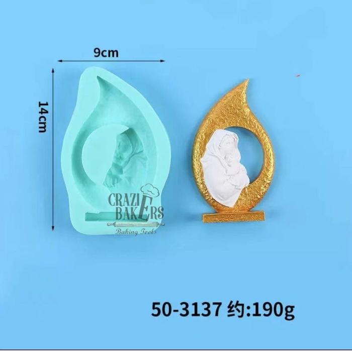 Cetakan Silikon Holy Family Keluarga Kudus Bunda Maria Baby Jesus Mold