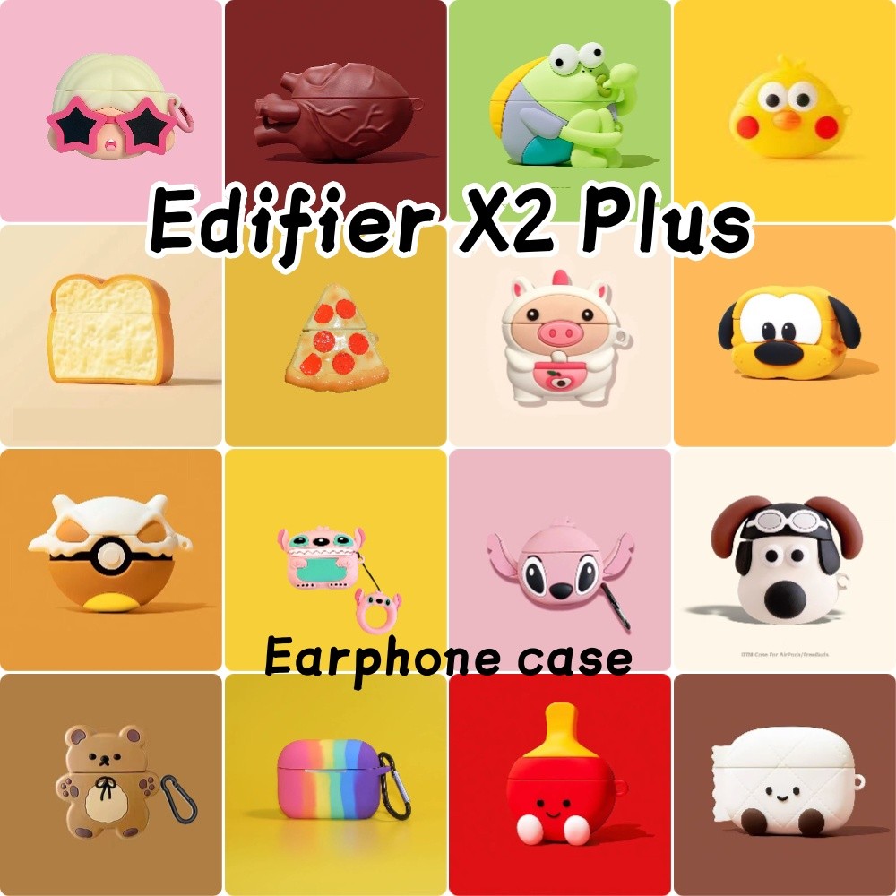 3Cideas Untuk Edifier X2 Plus Case Hiu kaus kartun Soft Silicone Earphone Case Cover