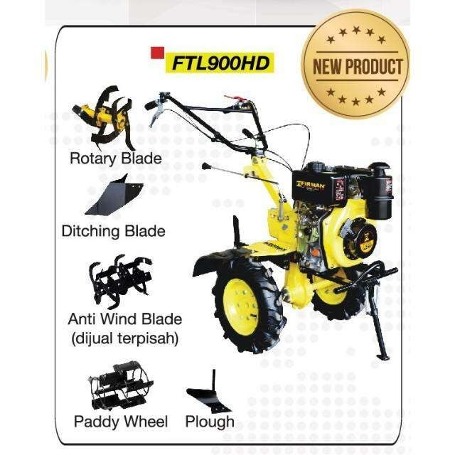 Traktor firman Diesel. mesin bajak sawah FTL 900 HD