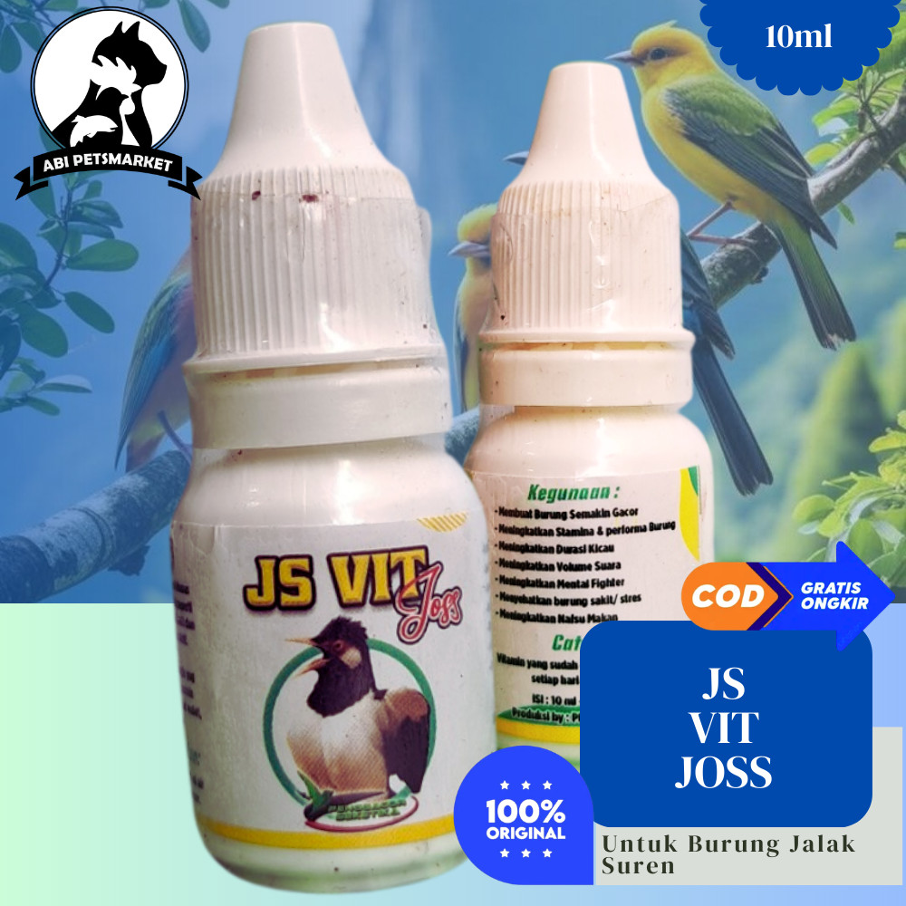 JS VIT JOSS Vitamin Jalak Suren Gacor Jalak Bali Jalak Putih Penggacor Burung 10ml