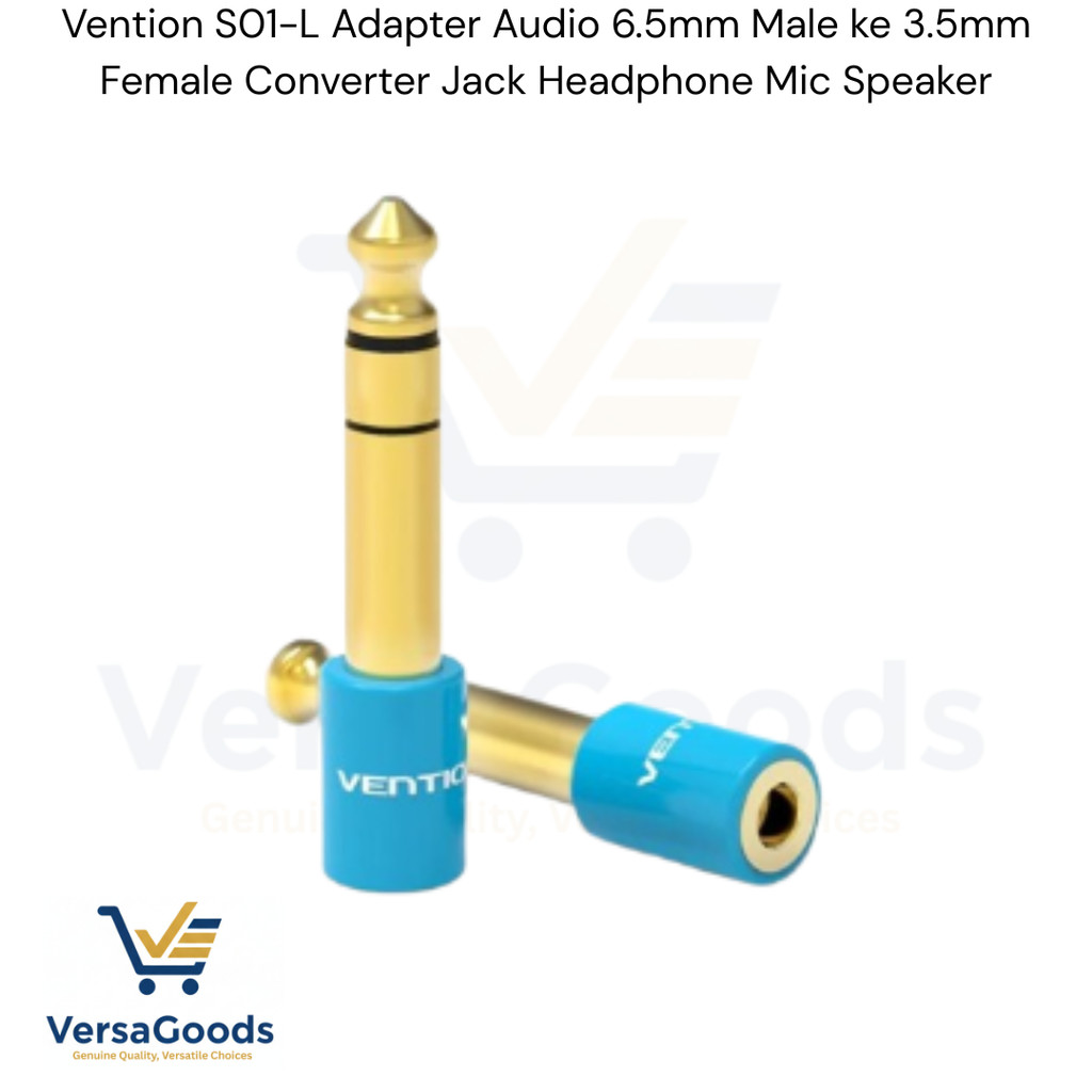 Vention S01-L Adapter Audio 6.5mm Male ke 3.5mm Female Converter Jack Headphone Mic Speaker
